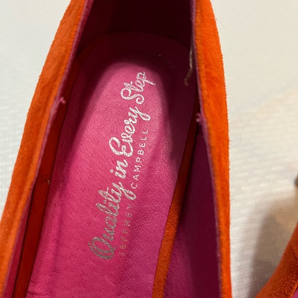 Jeffrey Campbell Suede Orange/Fuchsia Heel - Picture 4 of 6